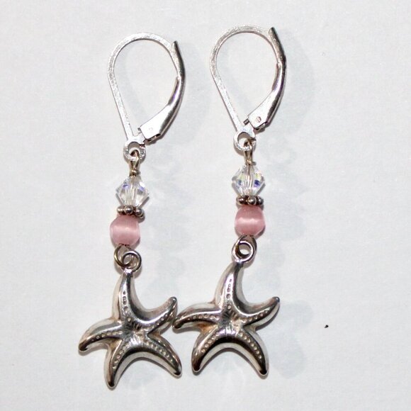 Sterling Silver Starfish Earrings - Picture 1 of 4